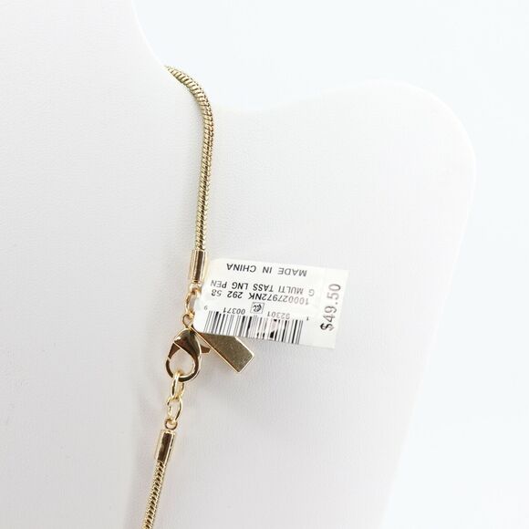 Trina Turk x I.N.C. Gold-Tone Stone & Tassel 30" Pendant Necklace - Picture 7 of 7